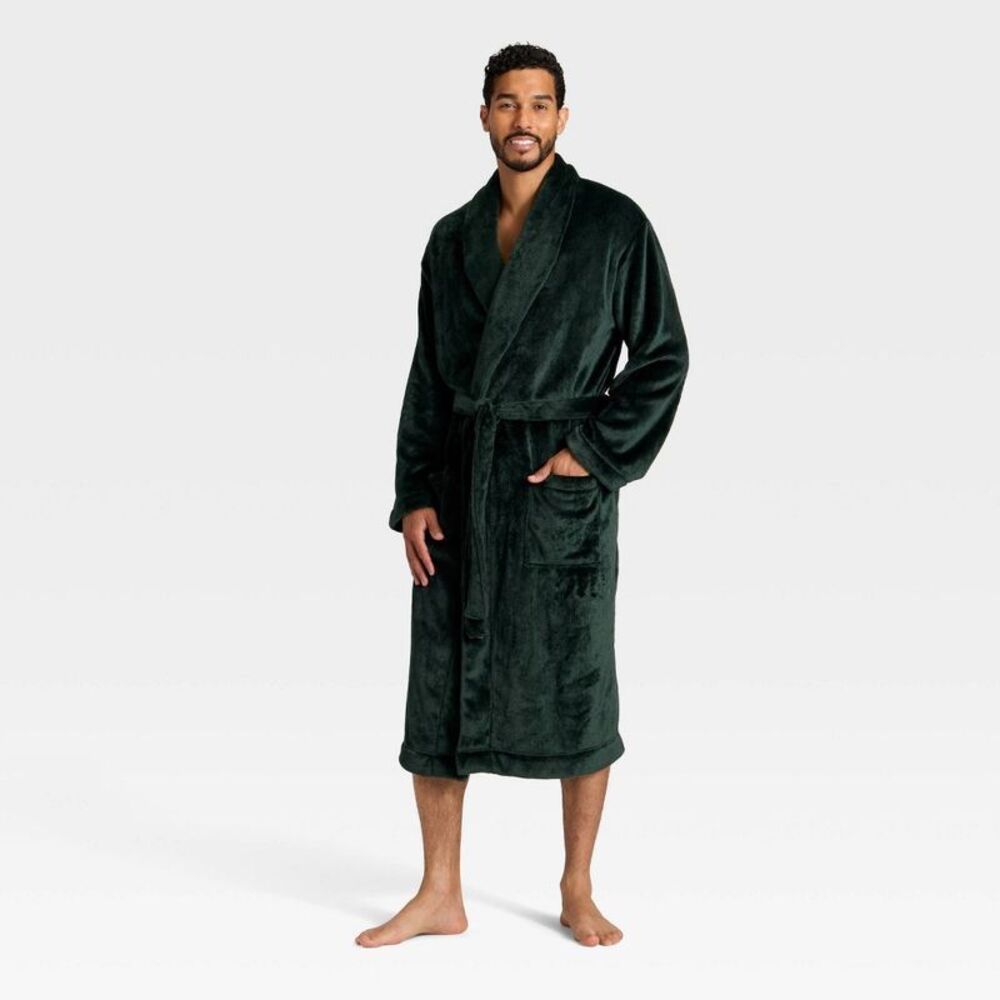 Men's Plush Robe - Goodfellow & Co Green S/M